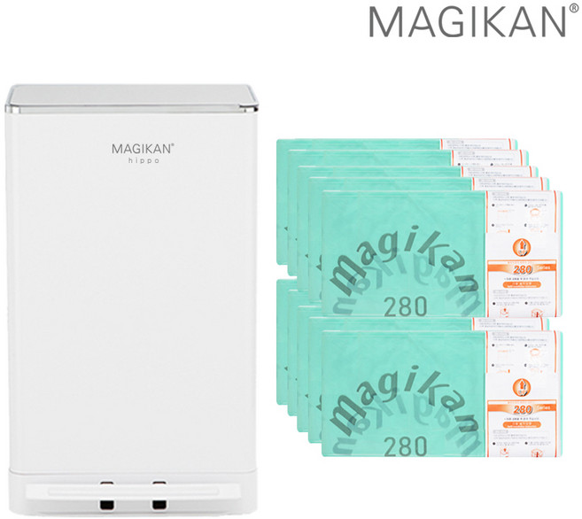 매직캔 히포크롬 27L+매직롤10개 (리필 1롤 장착/총 11롤), MH280WCR+280R10G-화이트