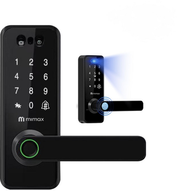 mimax掌靜脈人臉辨識智慧門鎖 多重解鎖 App遠程控制 安全便捷, bedroom, 無須鑽孔