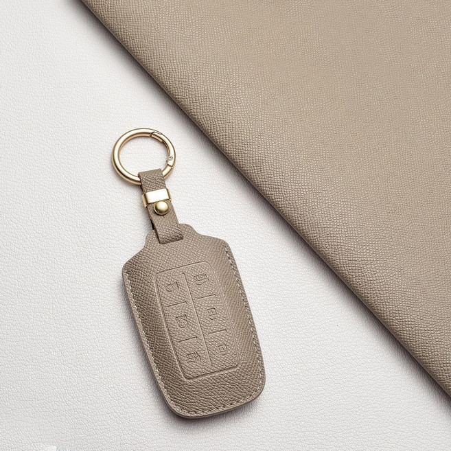 제네시스 전용 고급 가죽 스마트키 케이스 GENESIS G70 GV70 G80 GV80투폐 G90 (EQ900 호환) 정밀 디자인 / 내구성 강화, 제네시스/B6 타입, 에토프그레이