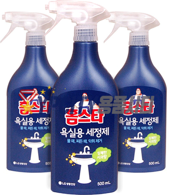 홈스타 욕실용 세정제 500ml 욕실 찌든때 물때 악취 제거 세면대 변기 타일 청소 세제, 3개