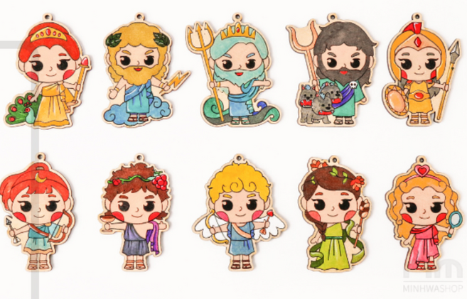 그리스 로마 나무팬던트 만들기 그림그리기 색칠공부, 아테네