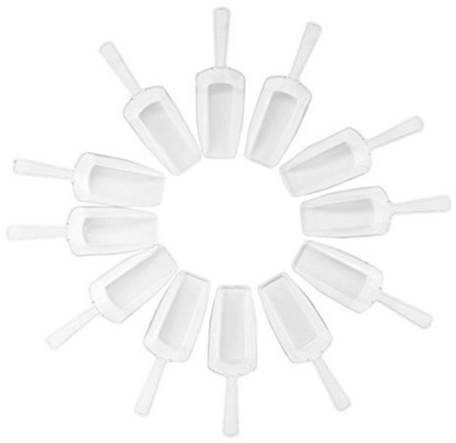 미니 투명 두꺼운 플라스틱 아이스 스쿠프 5 개 캔디 디저트 뷔페 단백질 파우더 삽, 01 CN