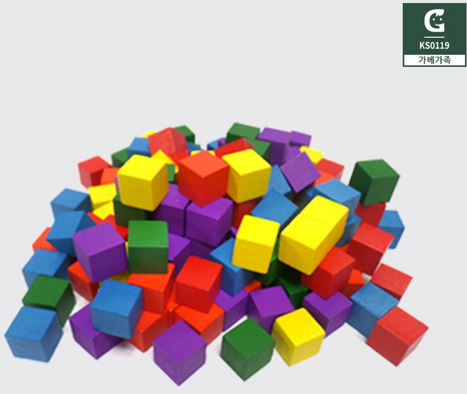 가베가족 KS0119 큰솔1CM칼라쌓기나무 200PCS, 1개