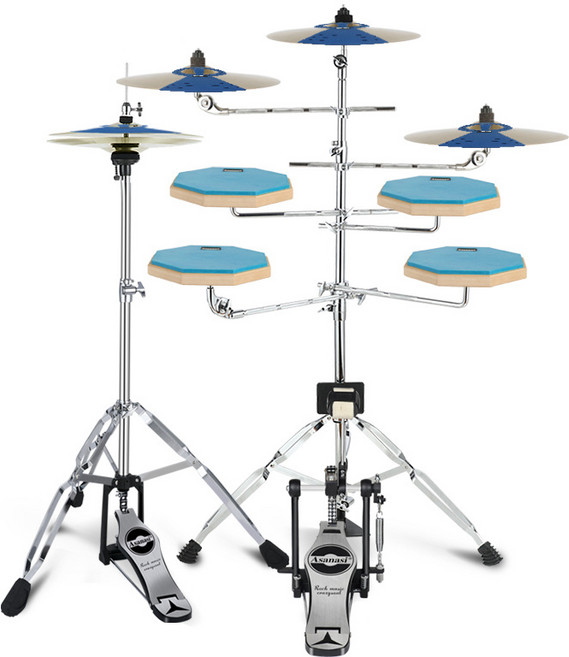 이스턴 코리아 드럼 패드 5기통 심벌 4개 풀세트 가정용 연습패드