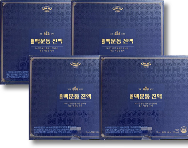 HLB제약 청패 맥문동 진액 100% 사포닌 오피오포고닌D, 4박스, 2.1L