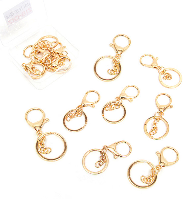 ZIO-BIZ 키링부자재 체인형 키링 고리 10pcs 골드 / 키링재료 키링만들기 O링 오링 키링고리 비즈재료 비즈공예재료 악세사리부자재 열쇠고리부자재 비즈부자재, 1개, Gold