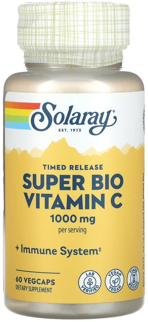 Solaray 슈퍼 바이오 비타민C 서방형 1000mg 베지 캡슐 60정(캡슐 1정당 500mg), Solaray슈퍼바이오비타민C서방형1000mg베지캡슐6, 1개 - 쿠팡