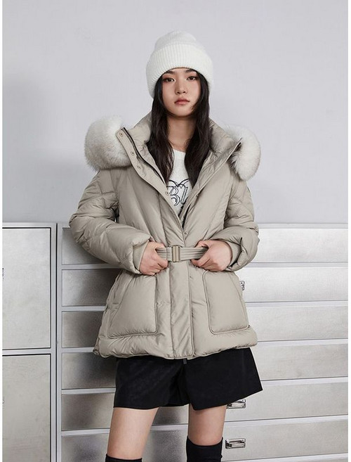 에고이스트 모카 슬리브 다이아퀼팅 텍스처 구스 다운점퍼 EQ4TD006