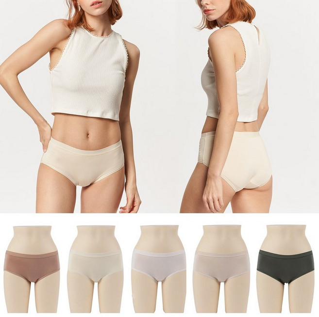라페어 라페어 스킨무드 인견 솔리드 팬티 5종 세트 LJMEA038-MT 310064