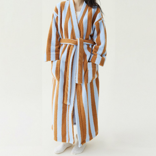 라비에르 고중량 라운지 커플 샤워가운 로브, 1개, 스카이 카라멜