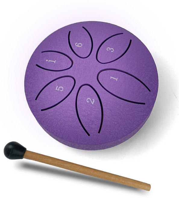 KONIX 空靈鼓 便攜式迷你手碟 附鼓棒 音色優美 輕鬆入門, 紫色, 1個