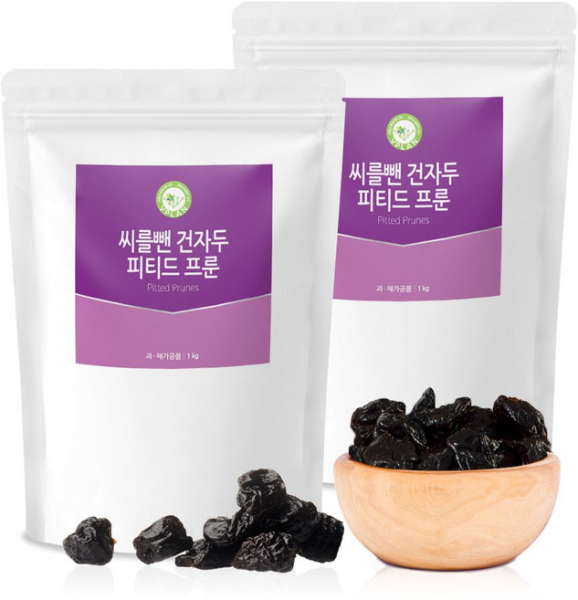 브이플랜 푸룬 건자두 서양 말린자두 프룬 2kg (총 2팩) 켈리포니아, 2개, 1kg