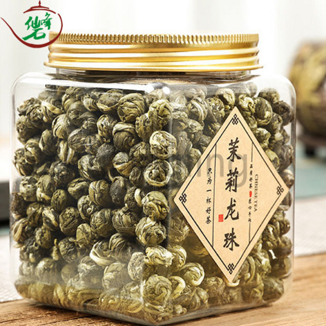 재스민 차 진주 천연 신선한 재스민 드래곤 진주 녹색 중국 차 선물 통조림, 125g x2can, 하나, 2개, 1개입
