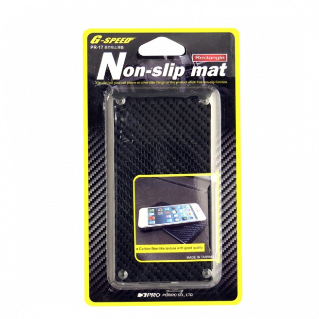 【G-SPEED】『台灣製』碳纖維紋手機/汽車止滑置物墊, 1個, PR17小款(122*70mm)