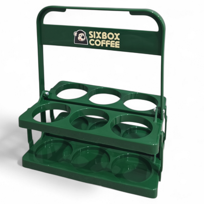 들꽃 음료 캐리어 맥주 트레이 음료캐리어 6구 로고 문구 제작, 1개, 1개, 녹색