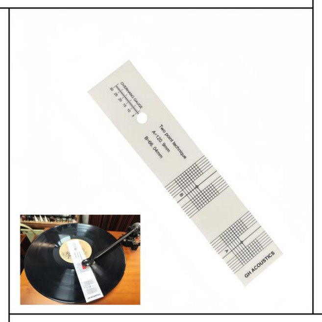 LP 턴테이블 카트리지 정렬 각도기 | 고정밀 스타일러스 교정 도구 비닐 레코드용 톤암 게이지, 1개