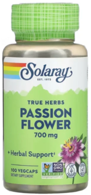 솔라레이 True Herbs 패션 플라워 시계꽃 700mg 100 베지 캡슐, 1개, 100정 - 쿠팡