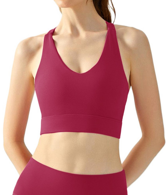 ECUPPER 여성 요가복 백리스 스포츠 브라탑 요가 필라테스 러닝 헬스용 고탄력 일체형패드 나시브라탑