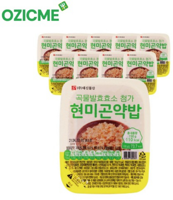 (오직미)현미곤약밥(곡물발효효소 첨가) 즉석밥 150gx12개 대신곤약 밥맛은 그대로 칼로리는 반으로, 150g