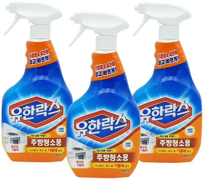 유한락스 주방청소용 세정제 상큼한 사과향, 6개, 600ml