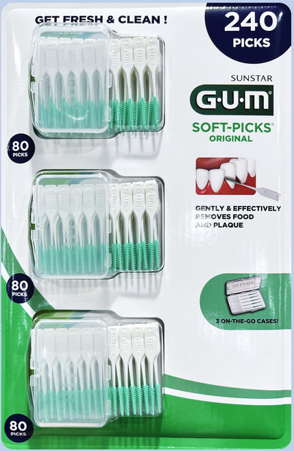 GUM 검 일회용 치간 치실 칫솔 치아 80개 X 3팩, 80개입, 3개
