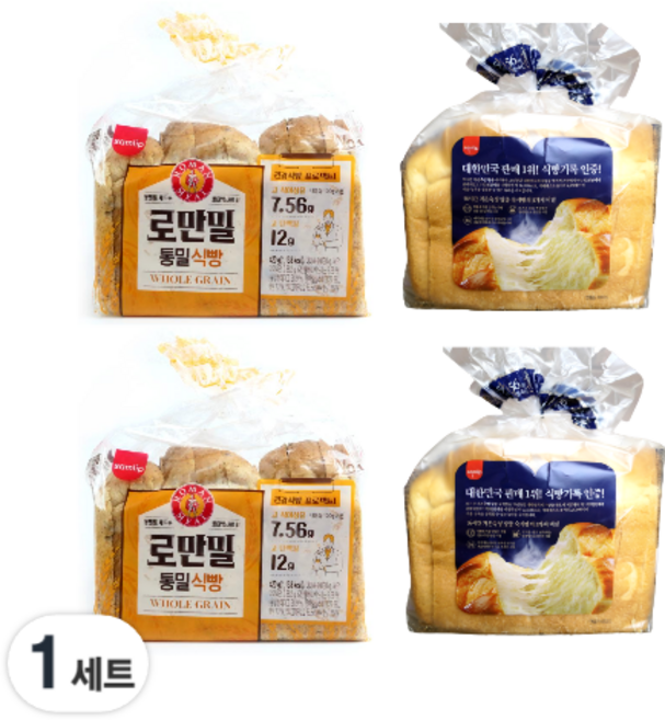 삼립 로만밀 통밀식빵 56시간 저온숙성 숙식빵 2종, 1개, 1.68kg
