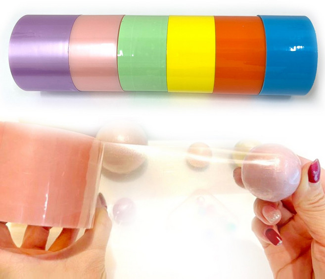 더플라시보 찐득볼 테이프볼 테이프공만들기 4.8cm / 6cm, 오렌지, 1개