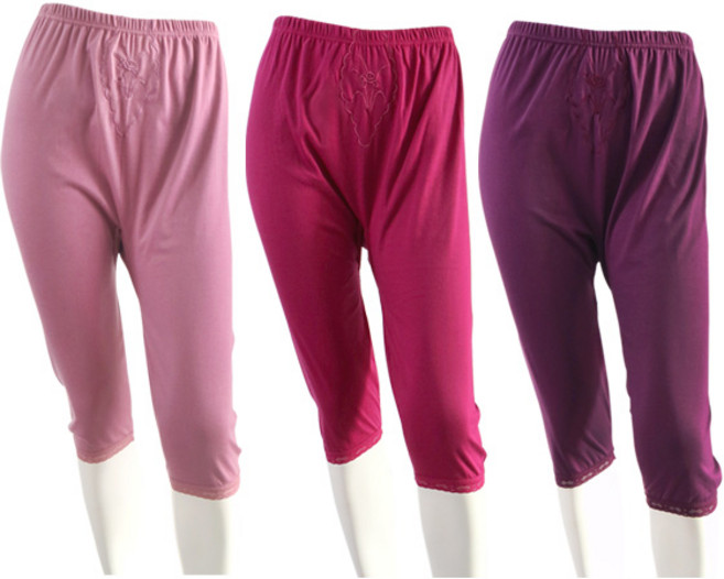 국산 편한 면 7부 속바지 여성 자수 할머니 고쟁이 내복바지