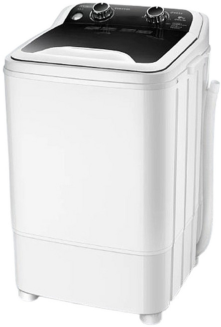 LADUTA 拉布塔 7.5L 便攜式 洗甩一體 洗衣機, 黑色不銹鋼瀝水籃洗衣機, 黑色, 黑色不銹鋼瀝水籃洗衣機