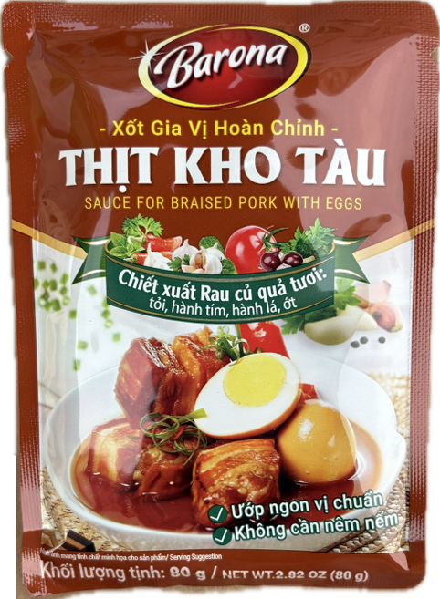 베트남 바로나 팃코타우 THIT KHO TAU 완성형 고기찜 양념, 2개, 80g