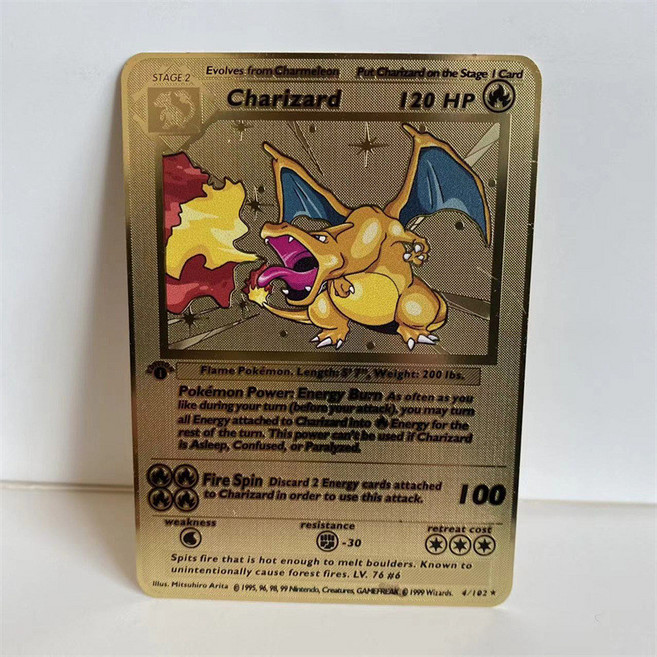 寶可夢金屬卡牌 精選組 含 阿爾宙斯 帝牙盧卡 帕路奇犽 朱紫ex VSTAR, 初代噴火龍, 1個