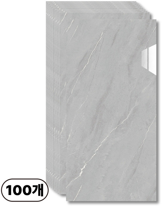 에이제이케이 붙이는 벽지 접착식 데코 타일 폼블럭 대리석 타일시트지 300x600mm, 라이트 그레이, 100개