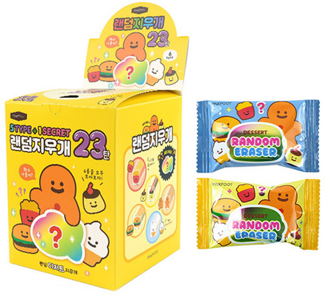 핑크풋 랜덤지우개 디저트 지우개 23탄 60개입 초등학생 단체선물, 1박스