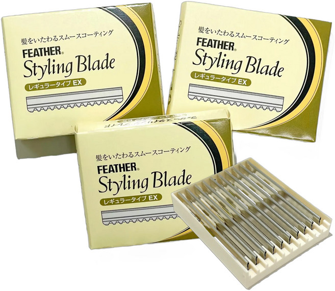 페더 미용 고급 레자칼 레자날 헤어칼, 페더 일본산 고급 레자날 10개입, 3개