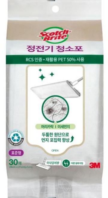 3M 정전기 청소포 표준형(30매), 1개