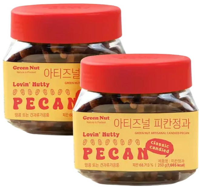 [그린너트] 바삭바삭 아티즈널 피칸정과 250g 피칸강정 x 2개