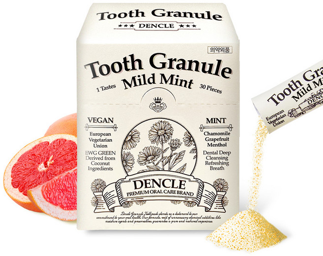 덴클 치약 여행용 충치예방 치석제거 무불소 비건 가루치약 마일드 30스틱, 400mg, 30개