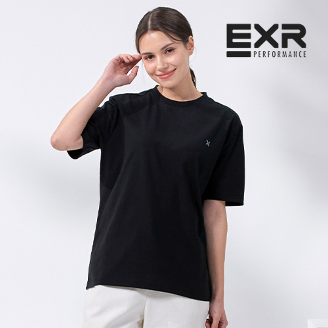 EXR 여성 베이직 코튼 반팔 티셔츠