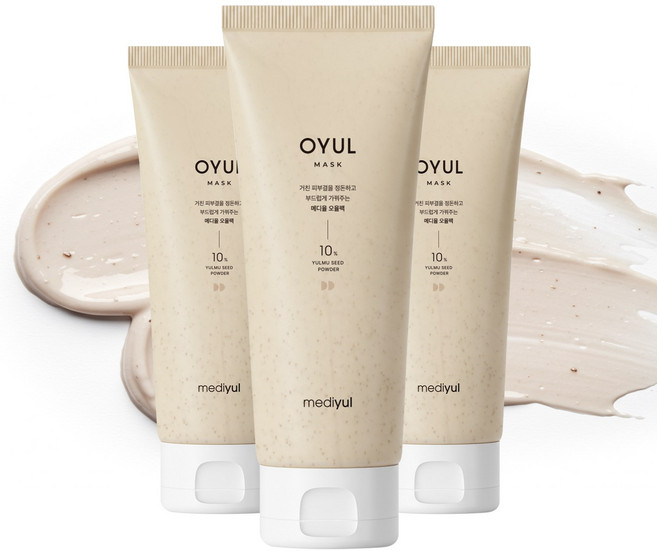 메디율 율무팩 미백 워시오프팩 모공 피지 기미 피지흡착 모공축소 피지제거 진정 수분 곡물 팩, 3개, 1개입