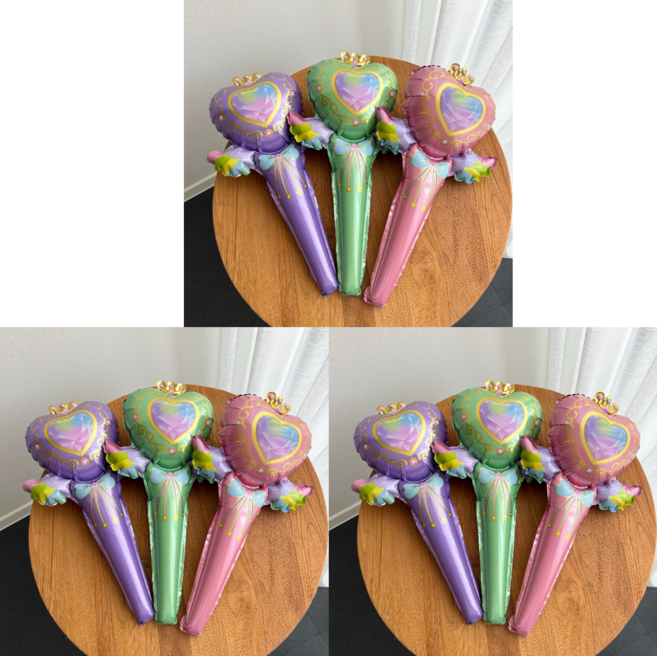 요술봉 풍선 9장 공주생일파티 브라이덜샤워 생일파티용품 어린이날풍선, 1세트