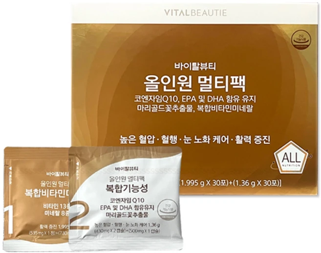 (방판) 바이탈뷰티 올인원 멀티팩 100.65g/1 2제 30포 _FM, 100.65g, 1개 - 쿠팡