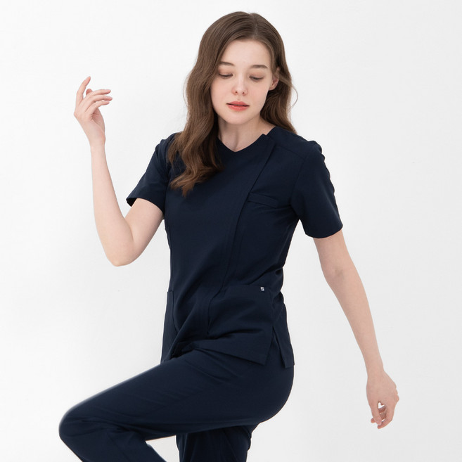 너스스타일 앞지퍼형 스크럽복 수술복 상의 병원 간호사복 근무복 유니폼