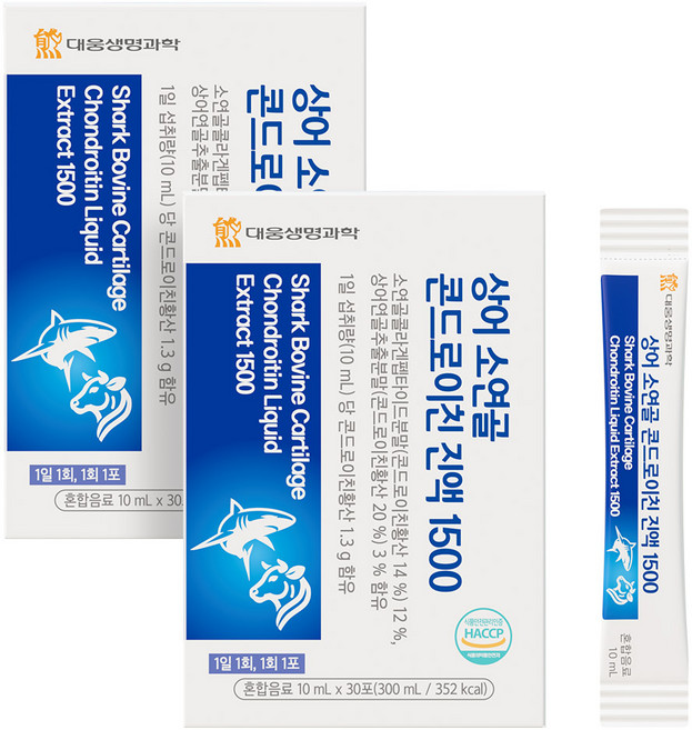 대웅생명과학 상어연골 소연골 액상 콘드로이친1500 진액 스틱, 2개, 30회분