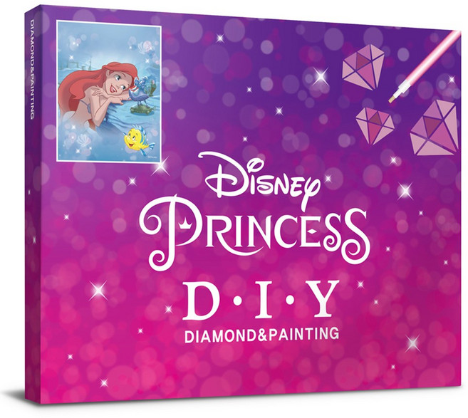디즈니 인어공주 보석십자수 캔버스 40x50cm DBS021, 1개, 혼합