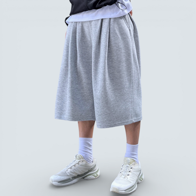 시온 고중량 핀턱 와이드 버뮤다팬츠