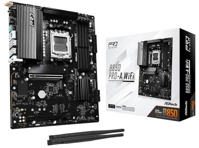 ASRock AMD B850i 라이트닝 Wi-Fi 6E 소켓 AM5 Ryzen 9000/8000/7000 시리즈 DDR5 8200+ (OC) MHz 128GB 미니 ITX 마더, ATX, Pro-A WiFi