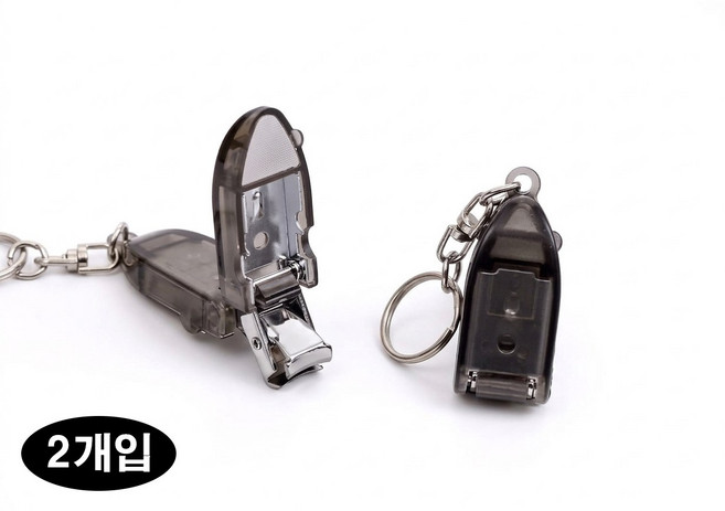 1+1 미니 접이식 손톱깎이 2개입, 1세트, 블랙