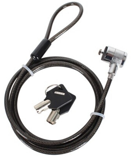강원전자 강원전자 NETmate 노트북 도난방지 와이어 잠금장치키 타입/Ø4.5mm/1.8m /노트북 주변기기, 1개