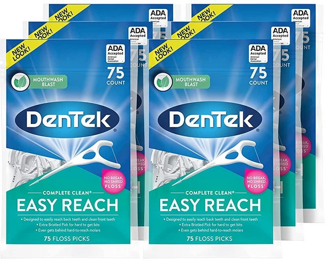 DenTek 컴플리트 클린 이지 리치 플로스 픽 치실 75개입 265296 - 쿠팡