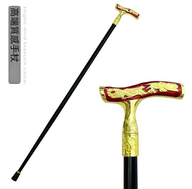 鋁合金老人柺杖 紳士杖 登山杖, 黑色管, 1個